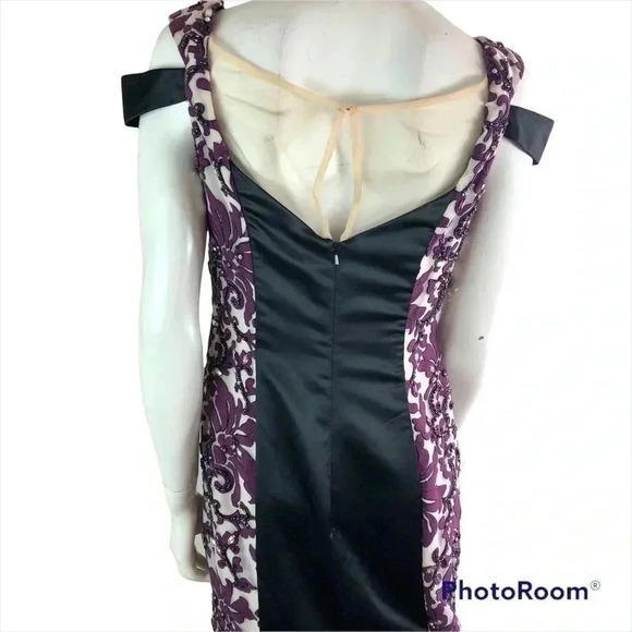 Rachel Allan COUTURE Size 12 Purple Hand Beaded Trumpet Gown Prom Dress Formal - Picture 8 of 9